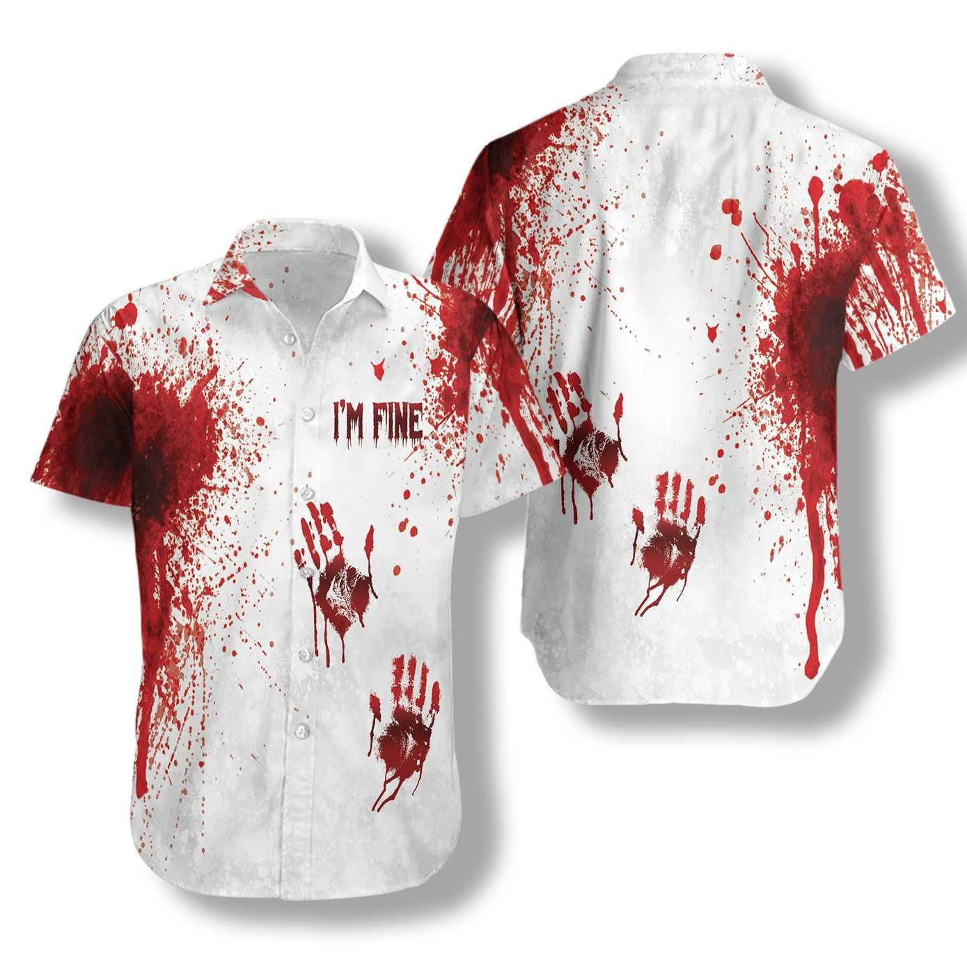 Halloween Blood Splatter Hawaiian Shirt, Hawaiian For Gift