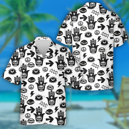 Patchwork Fhéile i gCúlra Dathúil Indiach Dearadh Hippie Léine Haváí, Bronntanas Léine Haváís, Bronntanas Nollag