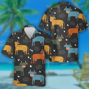 Funny Cows And Animals On The Farm Hawaiian Shirt,Hawaiian Shirt Gift, Christmas Gift