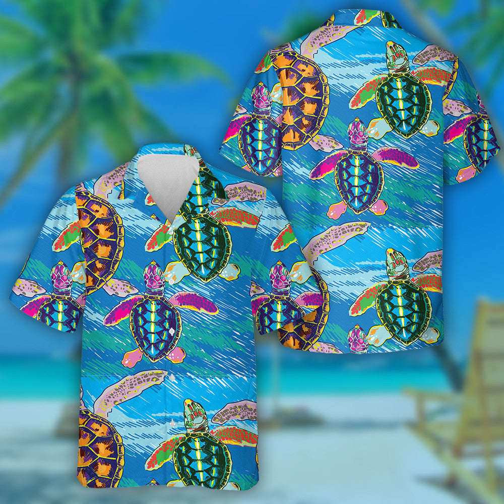 Little Sea Turtles Crawl To The Water Hawaiian Shirt, Hawaiian Shirt Gift, Christmas Gift