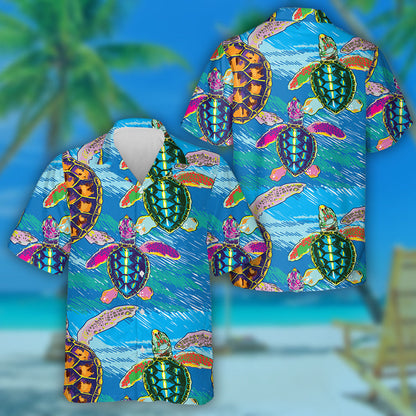 Little Sea Turtles Crawl To The Water Hawaiian Shirt, Hawaiian Shirt Gift, Christmas Gift