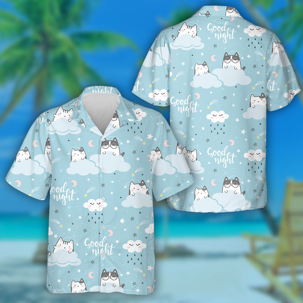 Good Night Collection Cute Cats Sleeping Hawaiian Shirt, Hawaiian Shirt Gift, Christmas Gift