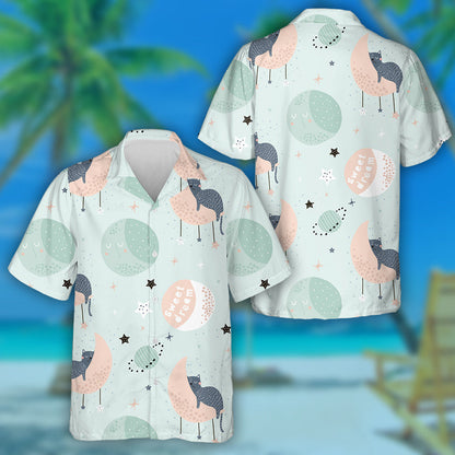 Cats On Moons And Starry Sky Aisling Sweet Léine Haváís, Bronntanas Léine Haváíais, Bronntanas Nollag