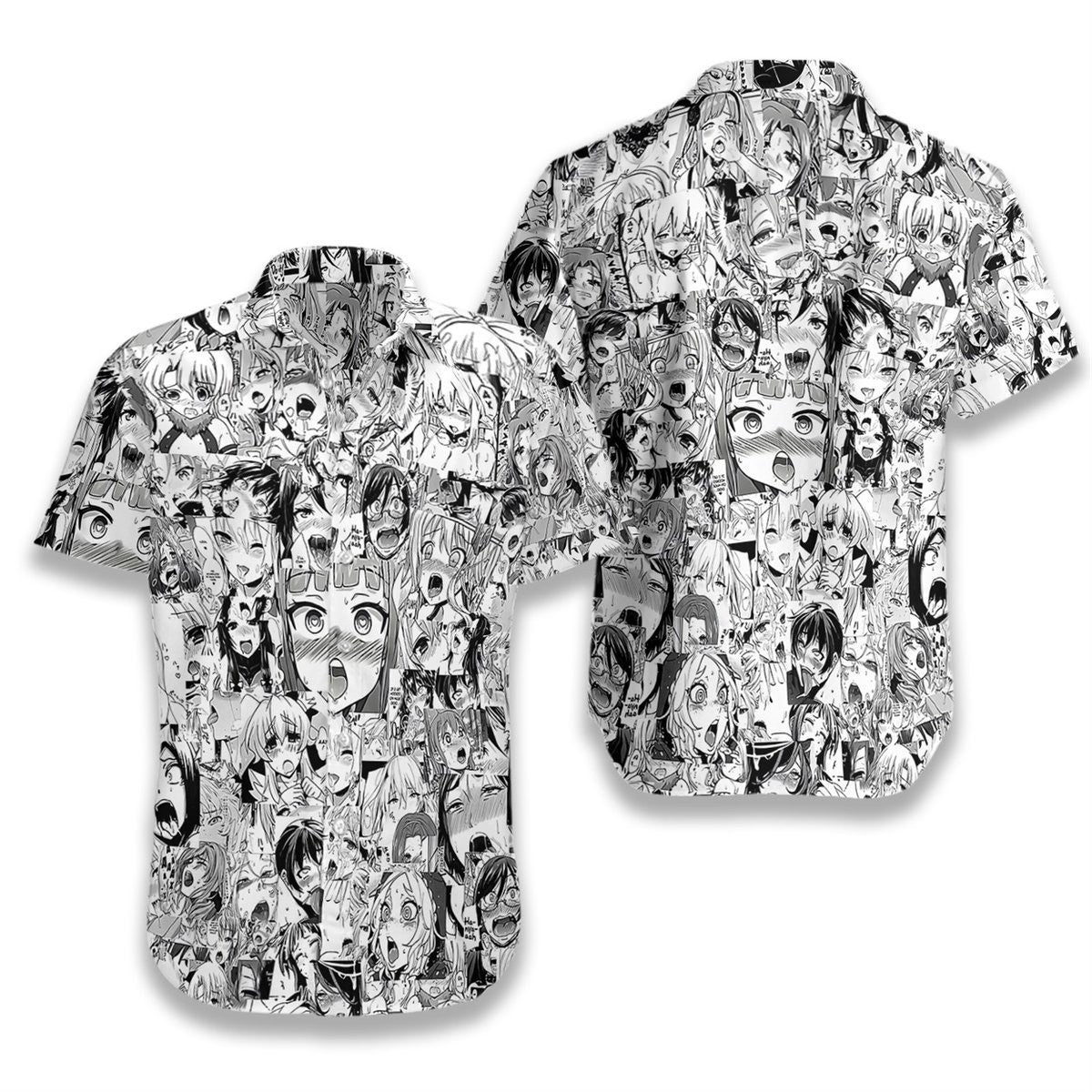Black And White Agehao Pattern Hawaiian Shirt, Hawaiian For Gift