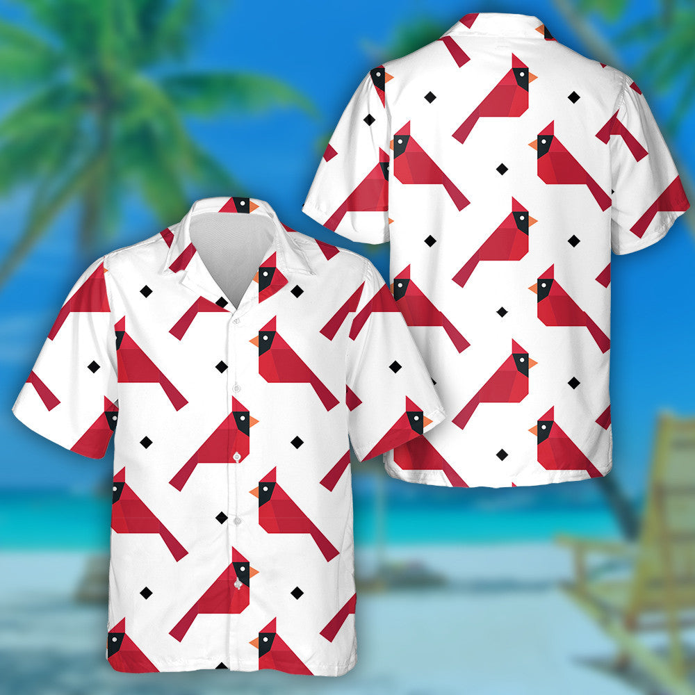 Páipéar Fillte Éan Cairdinéal Beag Greannmhar Léine Haváís, Bronntanas Léine Haváíais, Bronntanas Nollag