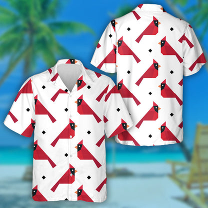 Páipéar Fillte Éan Cairdinéal Beag Greannmhar Léine Haváís, Bronntanas Léine Haváíais, Bronntanas Nollag