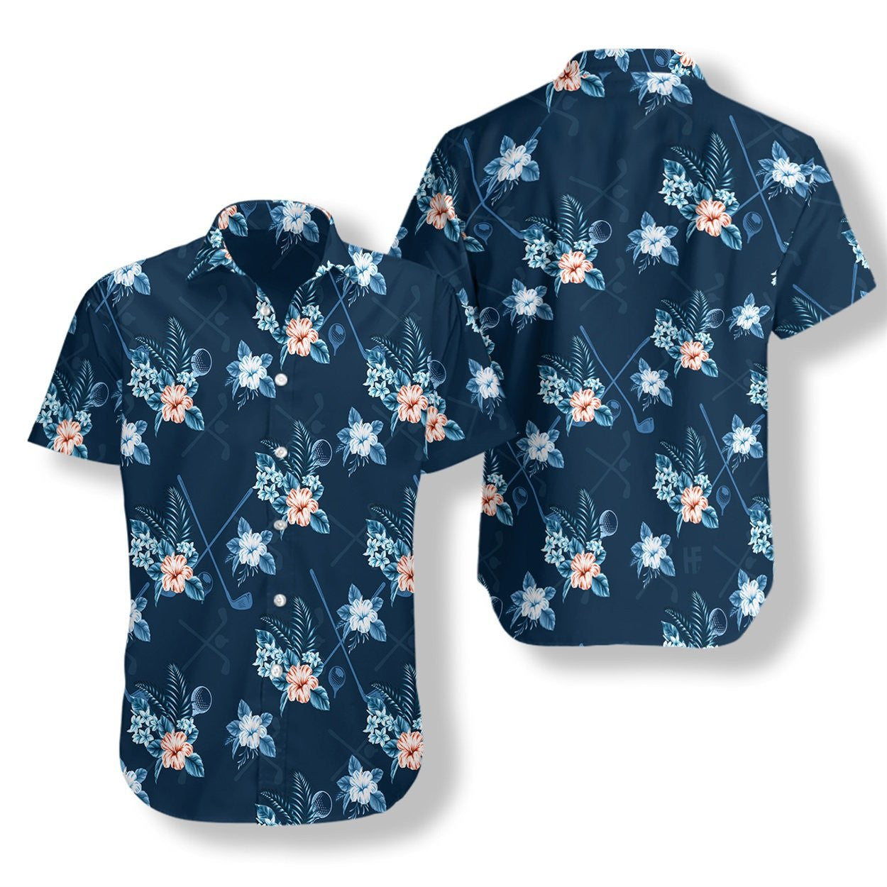 Tropical Golf 3 On Blue Background Design Hawaiian Shirt, Hawaiian Shirt Gift, Christmas Gift