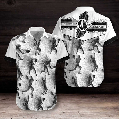 Cool Champions Train Losers Complain Tennis Design Hawaiian Shirt, Hawaiian Shirt Gift, Christmas Gift
