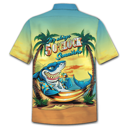 Shark On The Beach Design Hawaiian Shirt,Hawaiian Shirt Gift, Christmas Gift