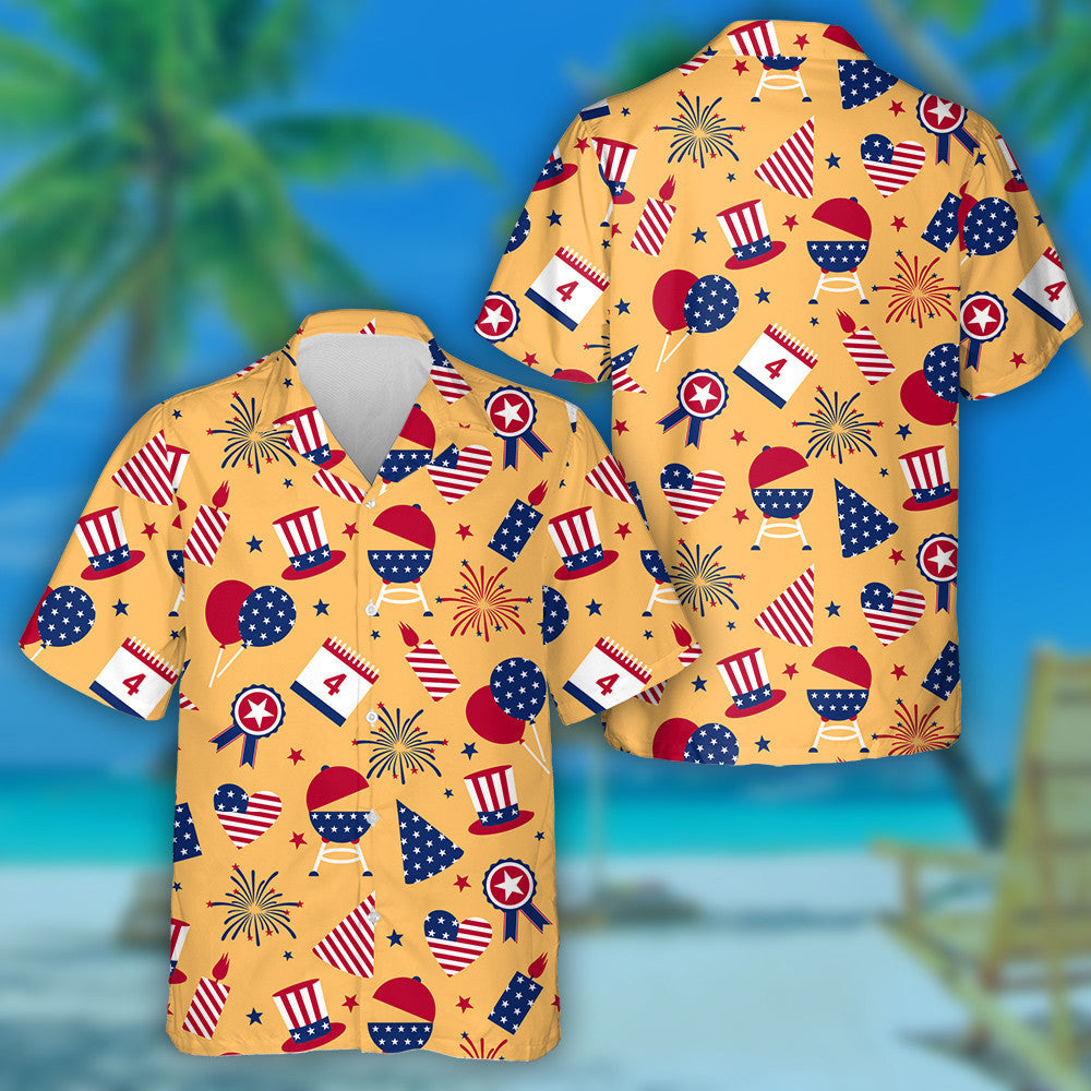 Illustrated To The Day Of Independence Of The USA Hawaiian Shirt, Hawaiian Shirt Gift, Christmas Gift