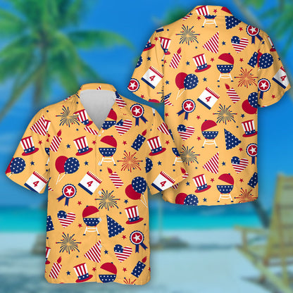 Illustrated To The Day Of Independence Of The USA Hawaiian Shirt, Hawaiian Shirt Gift, Christmas Gift