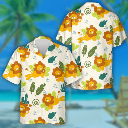 Leon Greannmhar Agus Duilleog Trópaiceach ar Chúlra Bándearg Léine Haváís, Bronntanas Léine Haváíais, Bronntanas Nollag