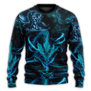 Dragon Blue Lighting And The Witch Ugly Christmas Sweater, Christmas Gift, Gift Christmas 2024