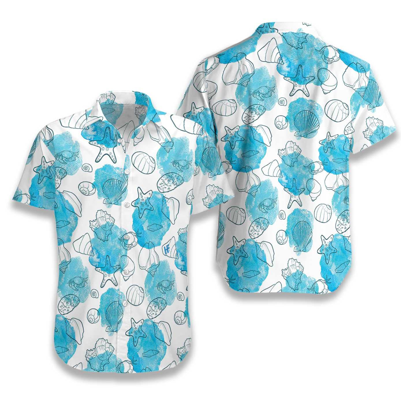 Star Fish And Seashells Design Hawaiian Shirt, Hawaiian Shirt Gift, Christmas Gift