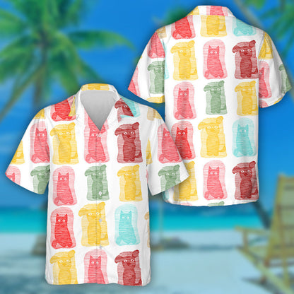 Funny Striped Pets Dog Isolated Background Hawaiian Shirt, Hawaiian Shirt Gift, Christmas Gift