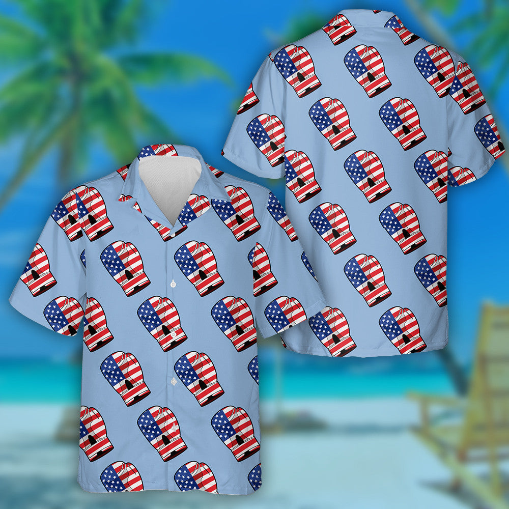 Lámhainní Dornálaíochta Cúlpháirtí Sporty le Bratach Mheiriceá Léine Haváís, Bronntanas Léine Haváís, Bronntanas Nollag