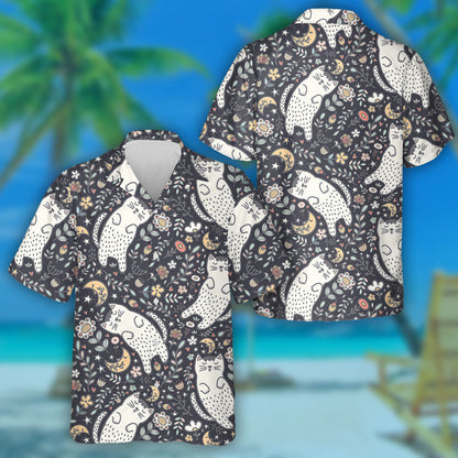 Oíche Mhaith Cat Adorable ag Codladh I Na Plandaí Léine Haváís, Bronntanas Léine Haváís, Bronntanas Nollag