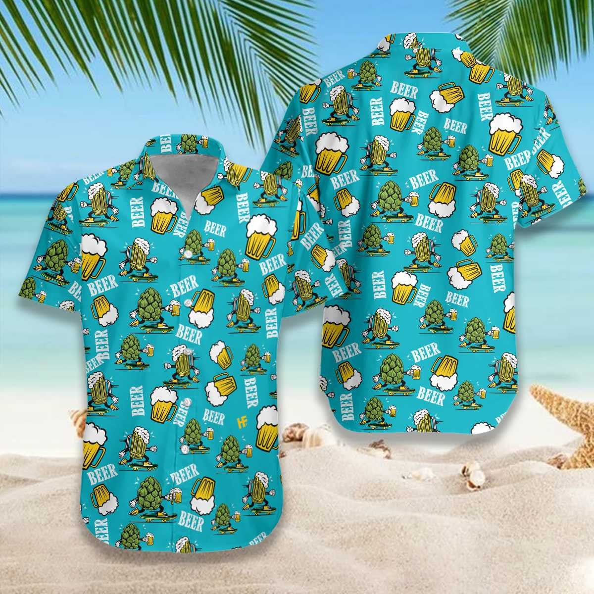 Beoir Greannmhar Ar Deep Sky Blue Design Léine Haváís, Bronntanas Léine Haváís, Bronntanas Nollag