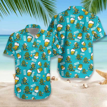 Beoir Greannmhar Ar Deep Sky Blue Design Léine Haváís, Bronntanas Léine Haváís, Bronntanas Nollag