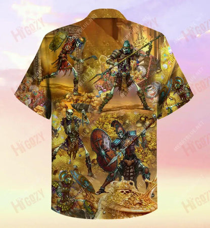 Skull Treasure Gearr Léinte Haváís Laethanta Saoire Muinchille Gearr Léinte Haváís Saincheaptha Léinte haváíais d'Fhir, Bronntanas Léine Haváís, Bronntanas Nollag