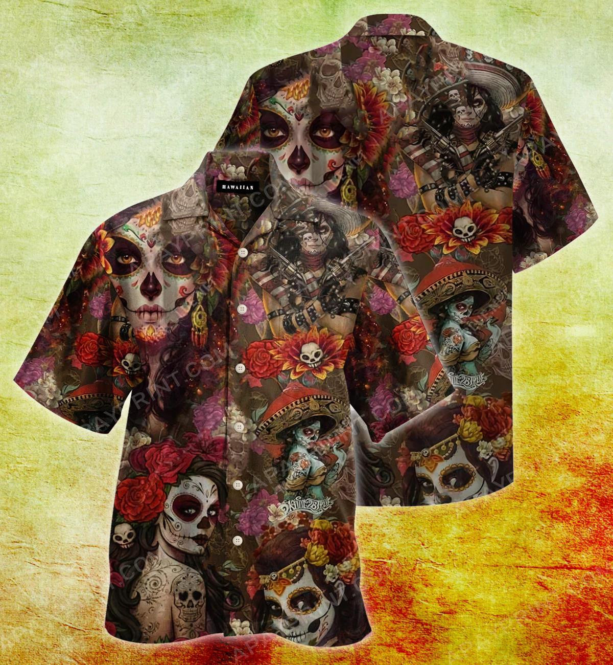 Girly Skull Tattoos - Day Of The Dead Hawaiian Shirt, Hawaiian Shirt Gift, Christmas Gift