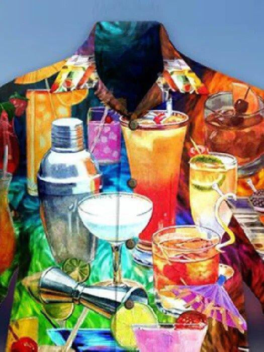 Natural Cocktail Tropical Background Design Hawaiian Shirt,Hawaiian Shirt Gift, Christmas Gift