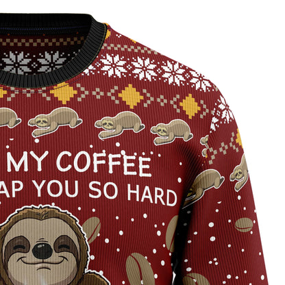 Caife Sloth Geansaí Nollag Gránna, Bronntanas Nollag, Bronntanas Nollag 2024