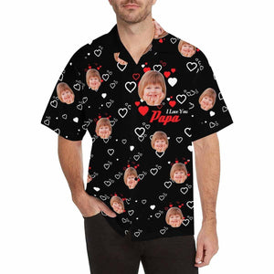 Custom Face Lovely Dad Men's All Over Print Hawaiian Shirt, Hawaiian Shirt Gift, Christmas Gift