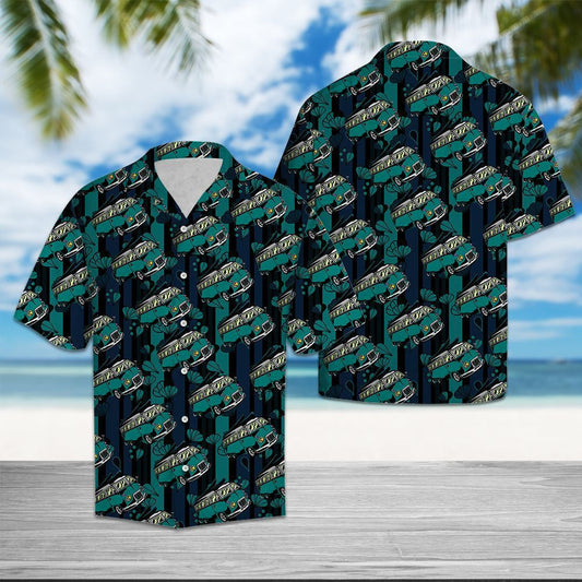 Typical Blue Caravan Summer Design Hawaiian Shirt, Hawaiian For Gift