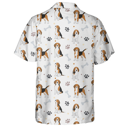 Funny Beagle Active Dog Bone And Paw Hawaiian Shirt, Hawaiian Shirt Gift, Christmas Gift