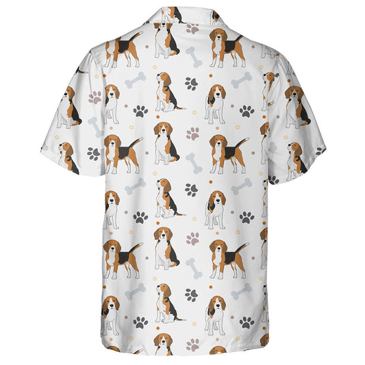 Funny Beagle Active Dog Bone And Paw Hawaiian Shirt, Hawaiian Shirt Gift, Christmas Gift