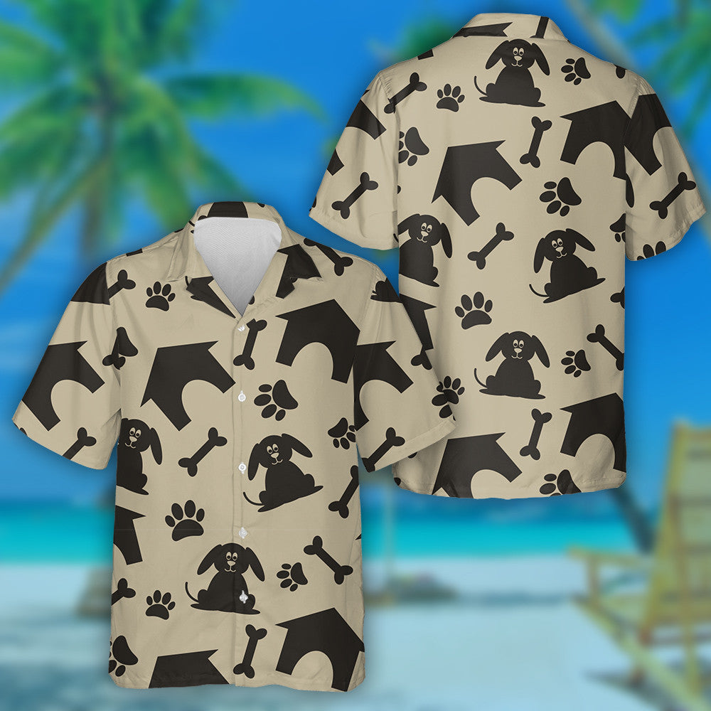 Brown Dog House With Bone Isolated Background Hawaiian Shirt, Hawaiian Shirt Gift, Christmas Gift
