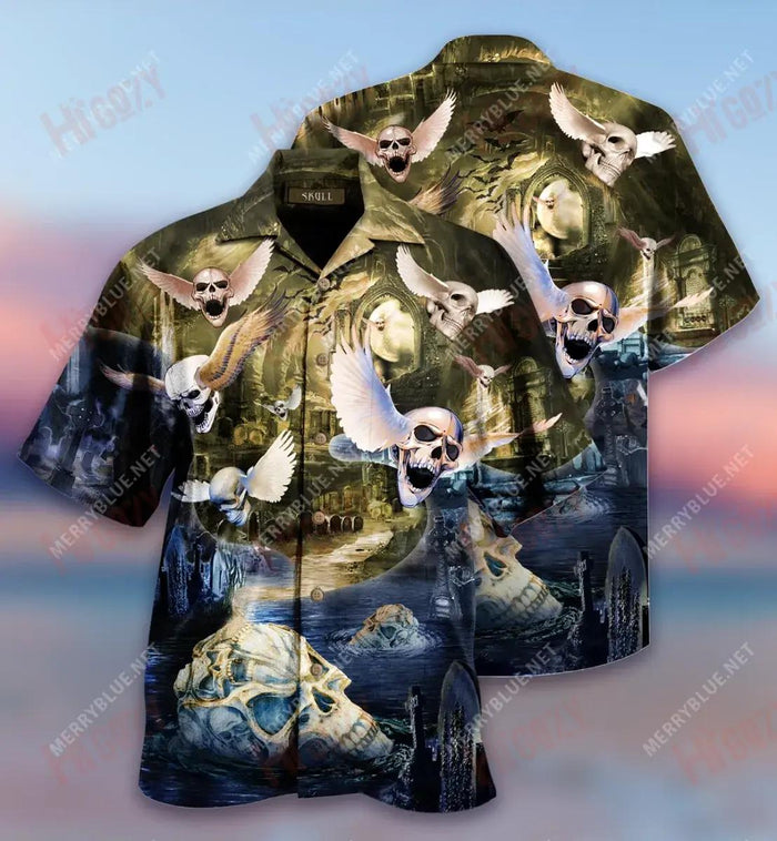 Soul Skull In Your Mind Short Hawaiian Shirt Ocean Hawaiian T Shirts Hawaiian Shirts Hawaiian Shirts For Men, Hawaiian Shirt Gift, Christmas Gift