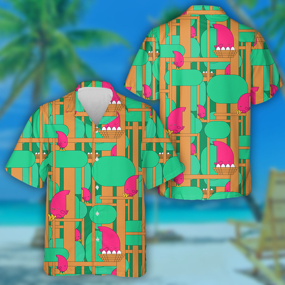 Funny Red Cardinal Bird On Tree Background Hawaiian Shirt, Hawaiian Shirt Gift, Christmas Gift