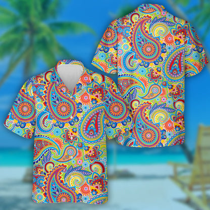 Traidisiún Dearadh Paisley Asean Le Bláthanna agus Duilleoga ildaite Léine Haváís, Bronntanas Léine Haváís, Bronntanas Nollag