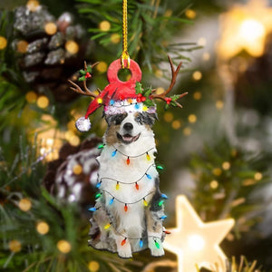 Australian Shepherd Light Christmas Shape Ornament, Home Decor Plastic Ornament, Christmas Ornament Gift