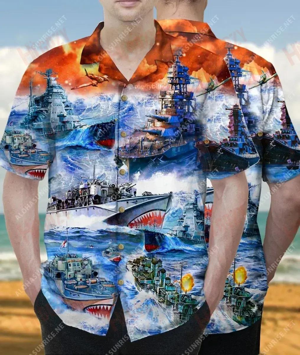 Spiorad Iontach na longa cogaidh Unisex Léine Haváís Caitheamh aimsire Muinchille Gearr Seanréalta Léinte Haváís Patrún Léine Haváís, Bronntanas Nollag