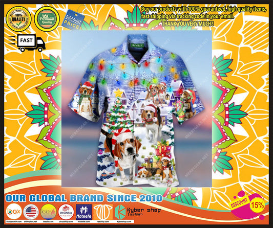 Nollaig Shona Beagle Léine Haváís Unisex, Bronntanas Léine Haváíais, Bronntanas Nollag