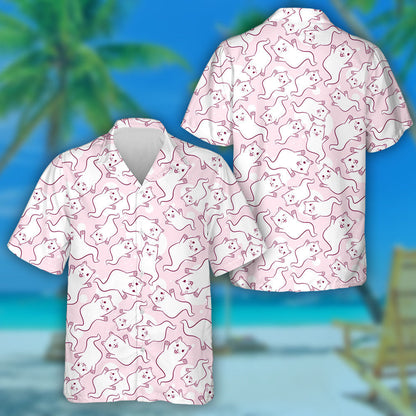 Ghost Cats With Floating Kitties For Halloween Hawaiian Shirt, Hawaiian Shirt Gift, Christmas Gift