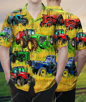 Born To Drive Tractors Forced Go To School Unisex Short Sleeve Shirt Hobbies Hawaiian T Shirts Tactical Hawaiian Shirt Hawaiian Shirts For Men,Hawaiian Shirt Gift, Christmas Gift