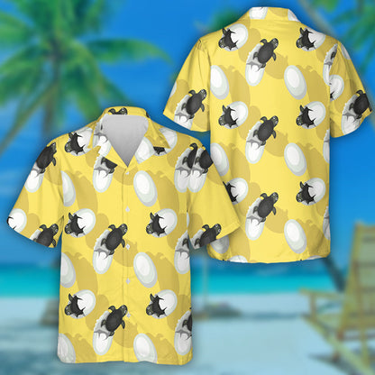 Baby Turtle Born Hatching Egg Cartoon Hawaiian Shirt, Hawaiian Shirt Gift, Christmas Gift