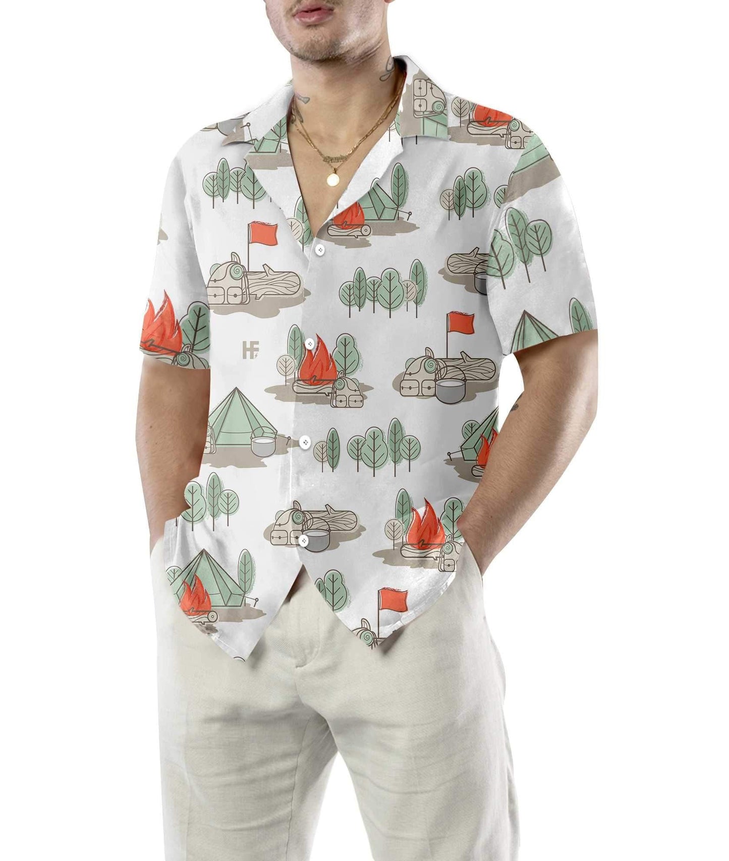 Cool The Best Days Are Spent Camping Hawaiian Shirt, Hawaiian Shirt Gift, Christmas Gift