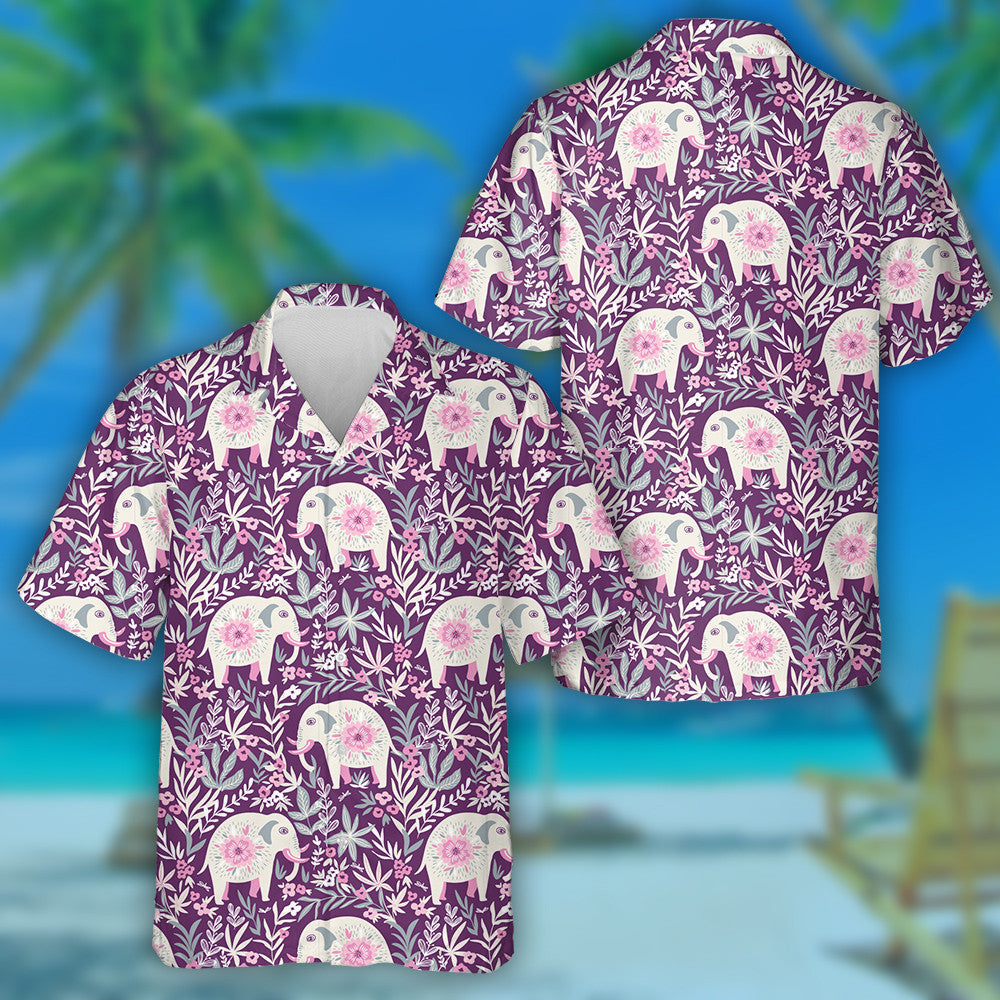Funny Baby Elephants In The Jungle Hawaiian Shirt,Hawaiian Shirt Gift, Christmas Gift