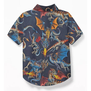 Impressive Fire Breathing Dragon Flying Design Hawaiian Shirt,Hawaiian Shirt Gift, Christmas Gift
