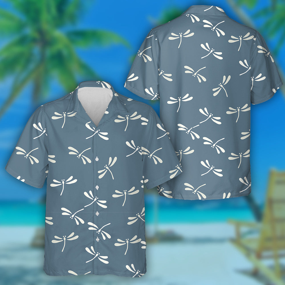 Bright Flying Dragonfly In Japanese Style Hawaiian Shirt, Hawaiian For Gift
