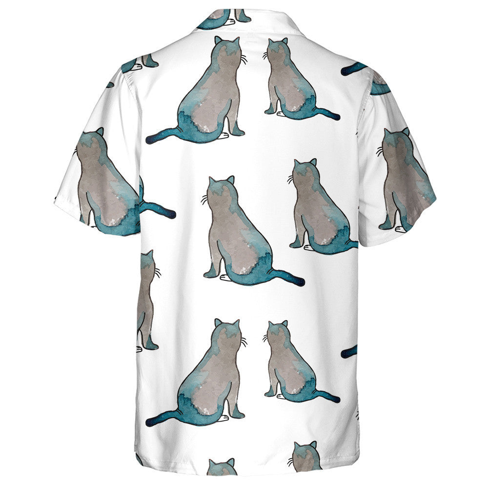 Cute Cats In Grey And Green Colors Hawaiian Shirt, Hawaiian Shirt Gift, Christmas Gift