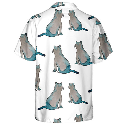 Cute Cats In Grey And Green Colors Hawaiian Shirt, Hawaiian Shirt Gift, Christmas Gift