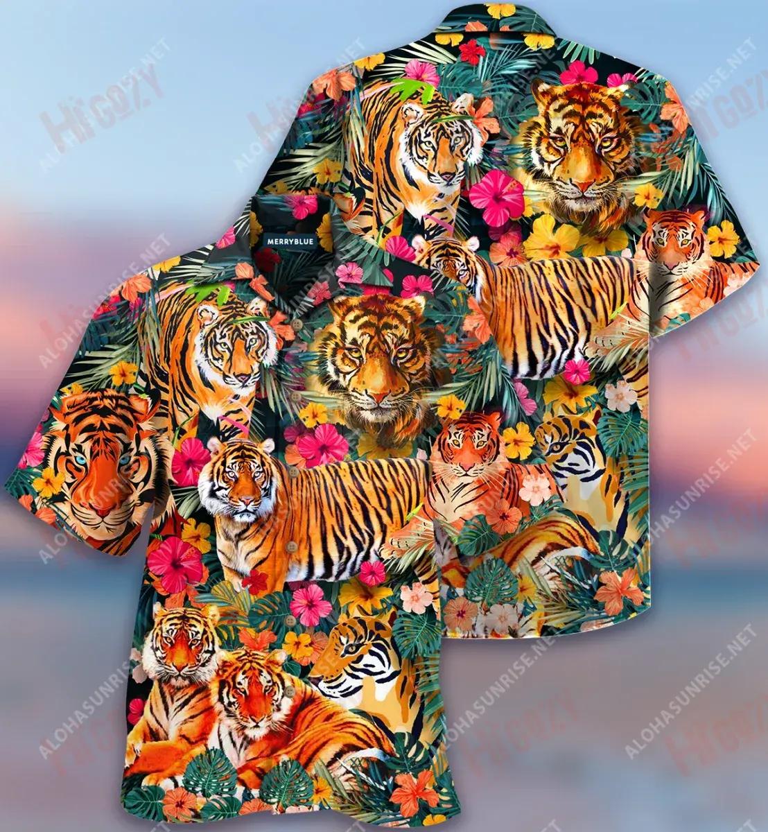 Bí i do Thíogair Jungle Ní Tíogair Zú Léine Unisex Haváís Laethanta Saoire Muinchille Gearr Léinte Grinn Haváí Léinte Greannmhar Haváís, Bronntanas Léine Haváís, Bronntanas Nollag