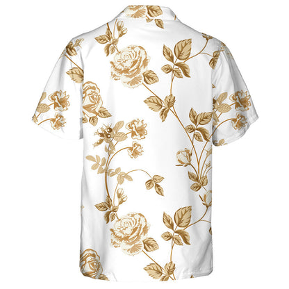 Cúlra Bláthanna Trendy Le Bláthanna Órga Dearadh Léine Haváís, Bronntanas Léine Haváís, Bronntanas Nollag