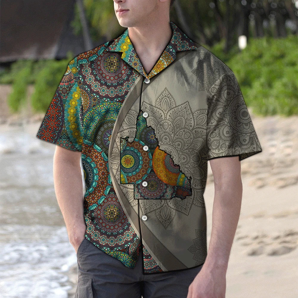 Léarscáil Queensland Le Bláthanna Mandala Léine Haváís, Bronntanas Léine Haváí, Bronntanas Nollag